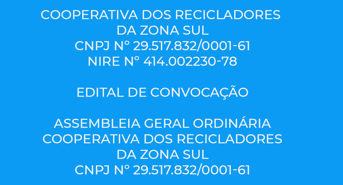 Edital De Convocação Assembleia Geral Ordinária