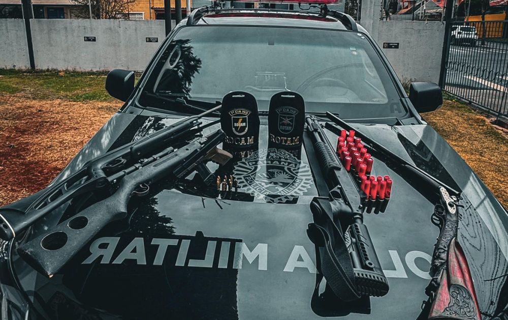 PM apreende armamentos durante operação em Arapongas
