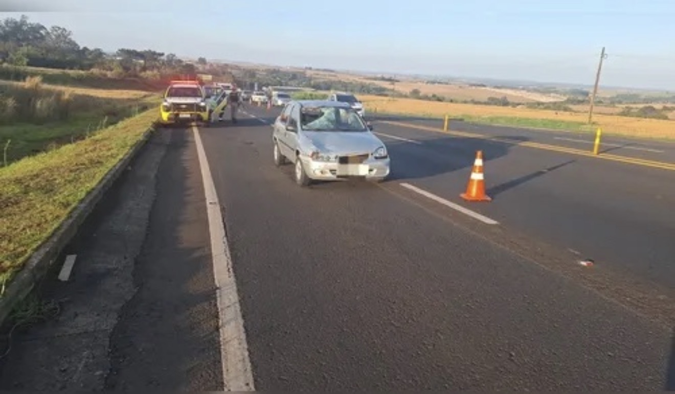 Ciclista fica ferido após colisão com carro na PR-444, em Arapongas