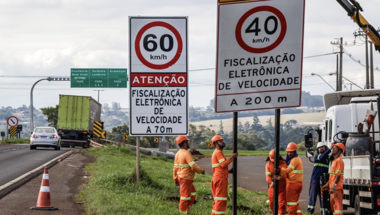 Concessionária inicia instalação de monitores de velocidade e adequação de sinalização na PR-444 em Arapongas