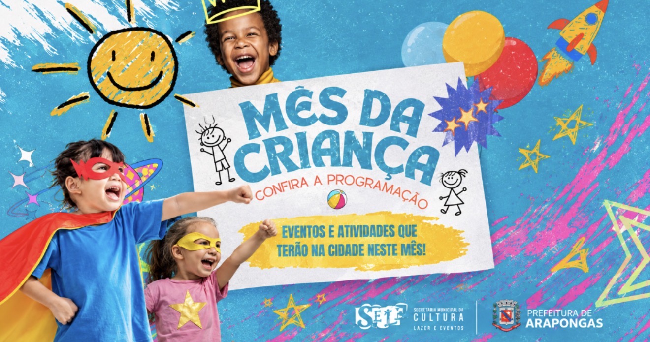 Prefeitura de Arapongas divulga programação especial para o mês da criança